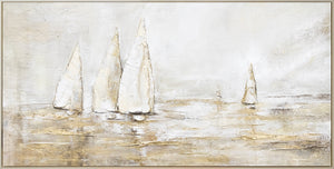 Hand-painted abstract acrylic painting sea landscape "Solar glare"