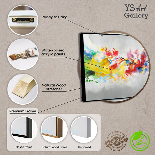 Gerahmtes Acrylgemälde einer regnerischen Straßenszene, fertig zum Aufhängen