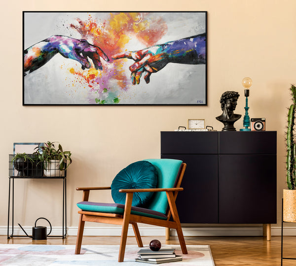 the art of painting large artwork for living room 