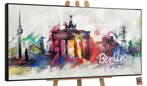 Acrylic abstract landscape painting "Berlin"