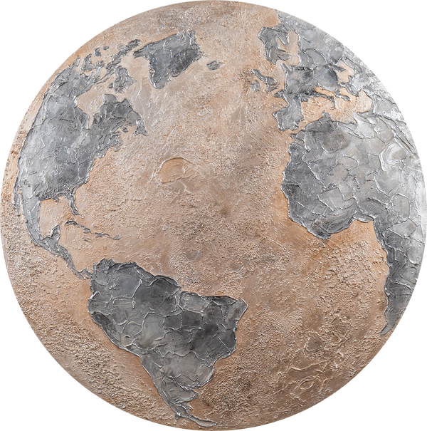 Glow in the dark wall painting "Silver Planet"