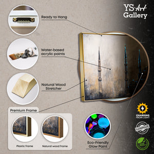 Glow painting on canvas with frame "Oasis of faith"