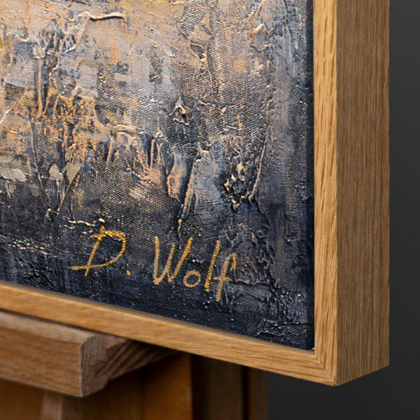 Modernes Leinwandbild mit Naturholzrahmen