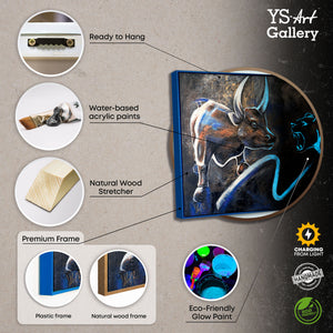 Modern light up wall art with frame "Stock exchange"