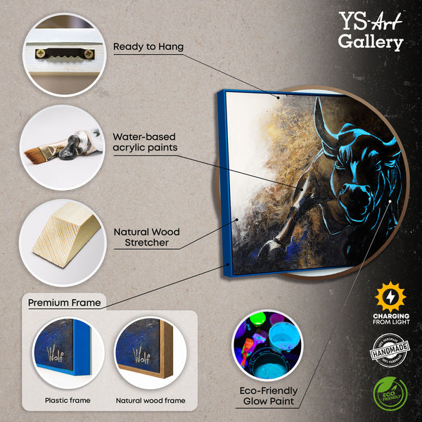 Glow in the dark artwork with frame "Symbol of fearlessness"