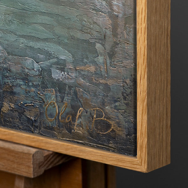 Leinwandbild mit natürlichem Holzrahmen – Detail