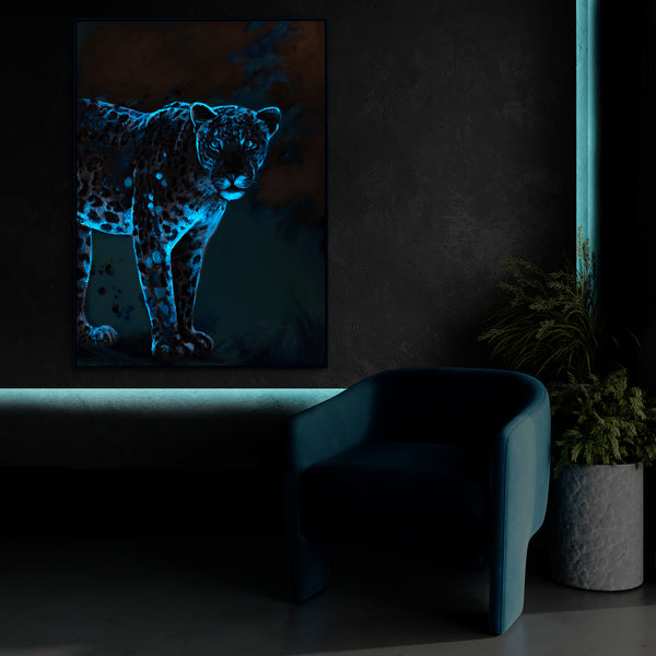 neon sign wall art animal motifs