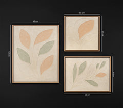 Hand-Painted Set of 3 Wall Art "Delicate Garden"