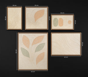 Hand-Painted Set of 3 Wall Art "Delicate Garden"