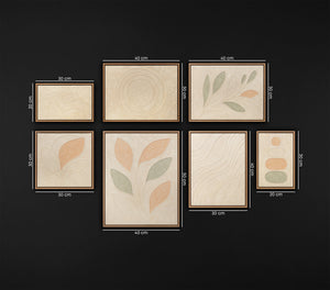 Hand-Painted Set of 3 Wall Art "Delicate Garden"