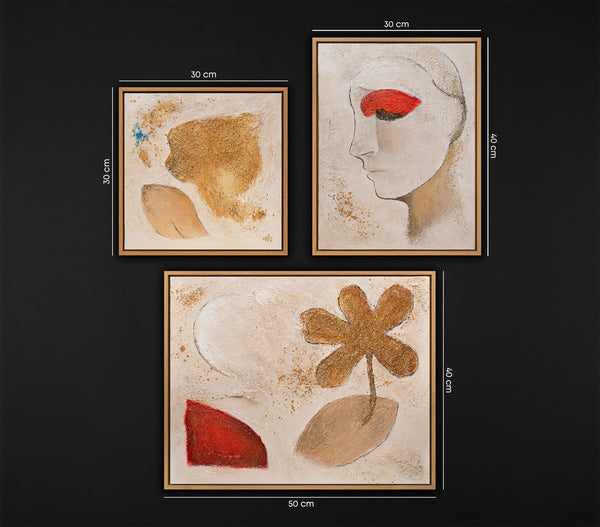 Artistic Gallery Wall in Frames – Soft Figurative Abstract Canvas Collection (9 Pieces)