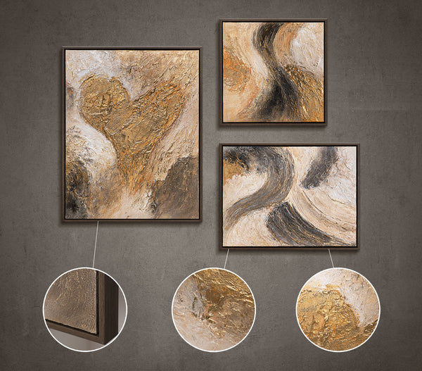 Hand-Painted Wall Art 3 Set "Flash of Inspiration"