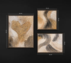Golden Impact – Framed Expressive Abstract Wall Art Set (9 Panels)