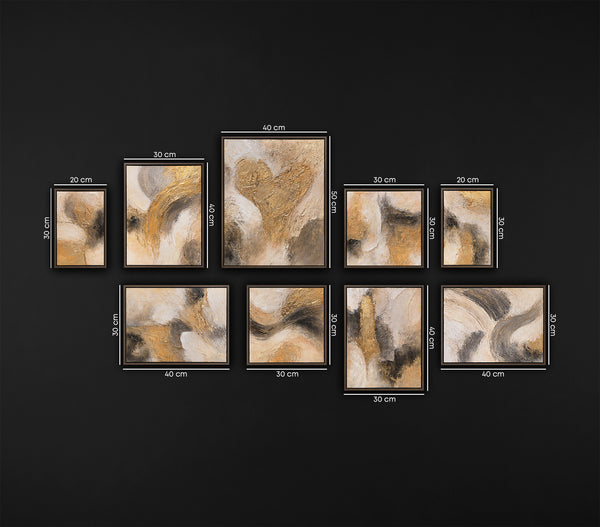 Hand-Painted Wall Art 3 Set "Flash of Inspiration"