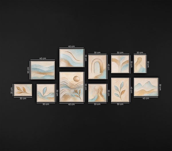 Hand-Painted Set of 3 Wall Art "Softness of the Moment"