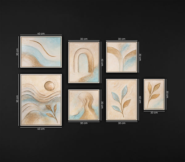 Hand-Painted Set of 3 Wall Art "Softness of the Moment"