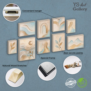 Hand-Painted Set of 3 Wall Art "Softness of the Moment"