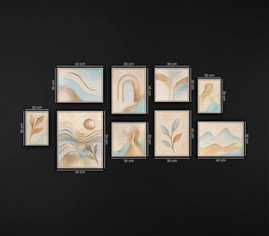 Hand-Painted Set of 3 Wall Art "Softness of the Moment"