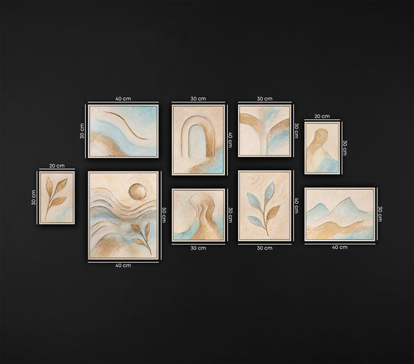 Hand-Painted Set of 3 Wall Art "Softness of the Moment"