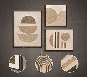 Hand-Painted Wall Art 3 Set "Balance of Lines"