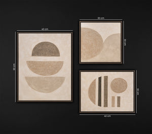 Hand-Painted Wall Art 3 Set "Balance of Lines"