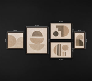 Hand-Painted Wall Art 3 Set "Balance of Lines"