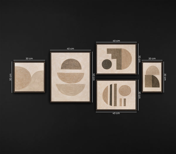 Hand-Painted Wall Art 3 Set "Balance of Lines"