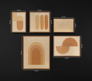 Hand-Painted Set of 3 Wall Art "Song of the Desert"