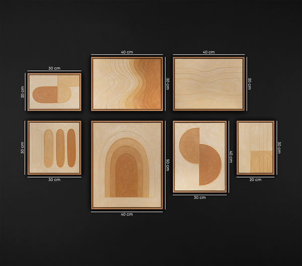 Strukturpaste Bilder set mit Rahmen Skandinavische handgemalt Kunst