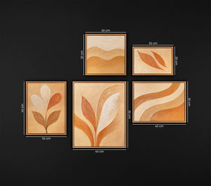 Hand-Painted Set of 3 Wall Art "Whisper of Leaves"