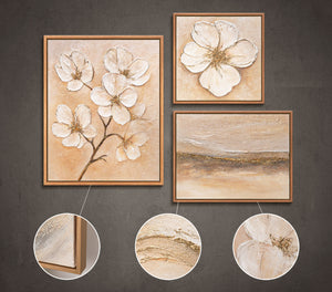 Hand-Painted Three Piece Wall Paintings "Breath of Spring"