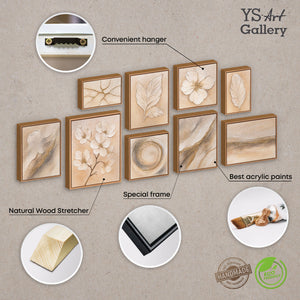 Hand-Painted Three Piece Wall Paintings "Breath of Spring"