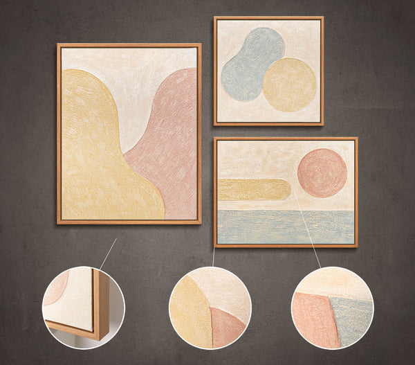 Hand-Painted 3 Set Wall Art "Blending of Shades"