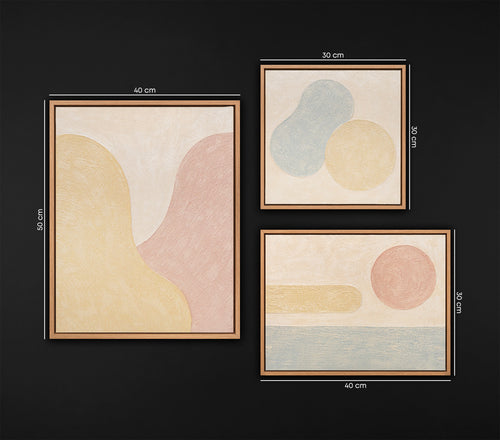 Hand-Painted 3 Set Wall Art "Blending of Shades"