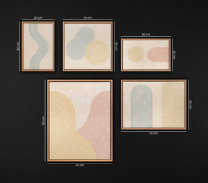 Hand-Painted 3 Set Wall Art "Blending of Shades"