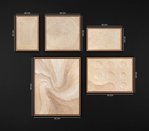 Hand-Painted Three Set Wall Art "Traces of the Wind"