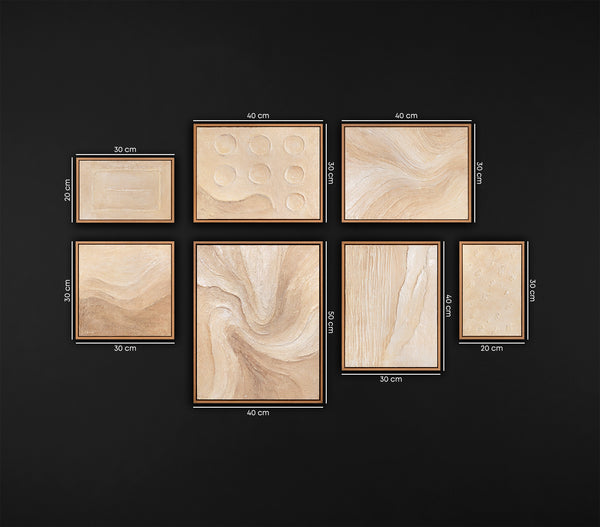 Hand-Painted Three Set Wall Art "Traces of the Wind"
