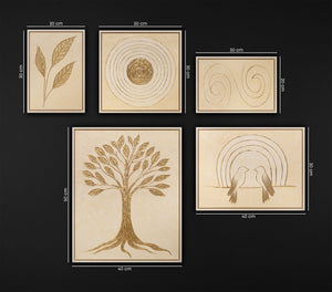Sacred Botanica – 9-Panel Handmade Framed Abstract Wall Art Set