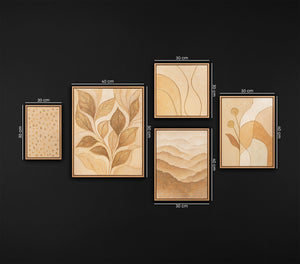 Hand-Painted Set of 3 Wall Art "Rustle of Leaves"