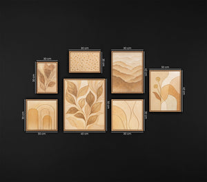 Hand-Painted Set of 3 Wall Art "Rustle of Leaves"