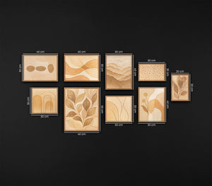 Soft Botanica – 11-Panel Handmade Framed Abstract Wall Art Set