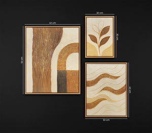 Warm Geometry – 11-Panel Handmade Framed Abstract Wall Art Set