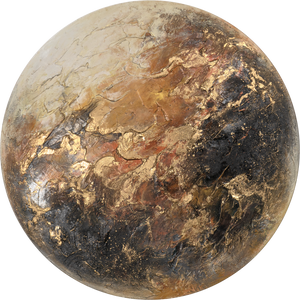 Luxury Abstract Wall Art "Venus" – Round Glow-in-the-Dark Canvas with Gold and Earth Tones