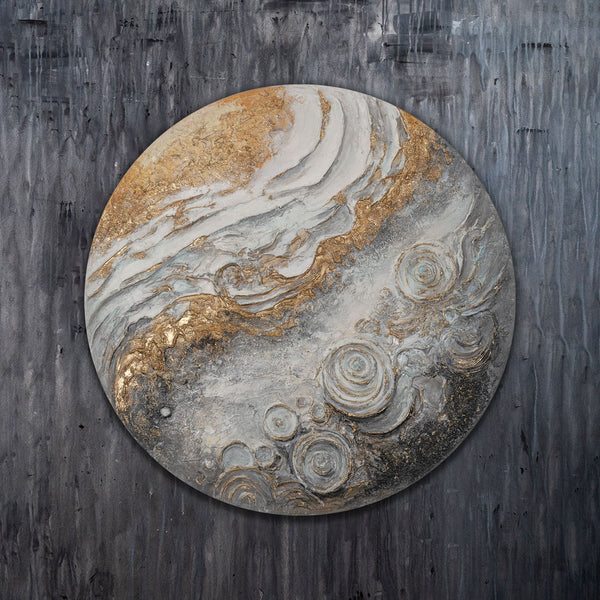 Round Acrylic Painting "Sirius" – Modern Aesthetics for Office and Living Room