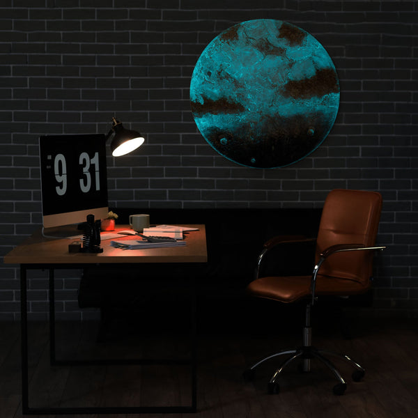 Glow in the dark round painting "Dune" - you unique planet