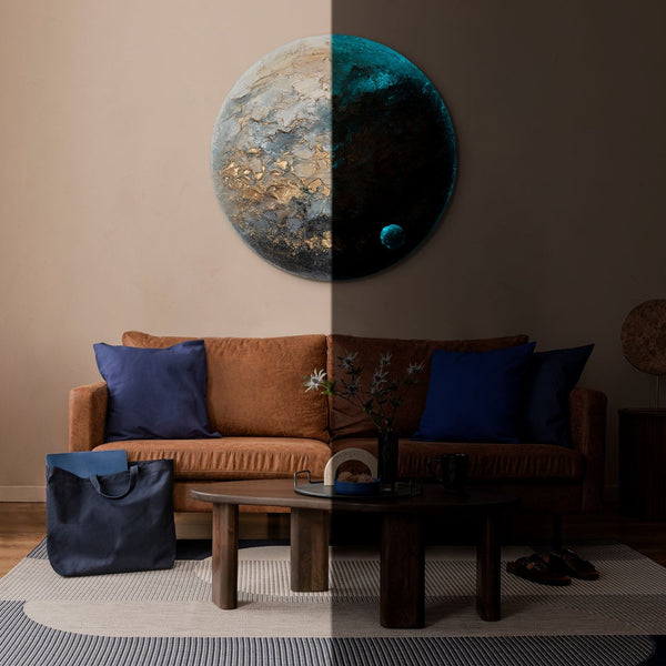 Glow in the dark round painting "Orbis" - you unique planet