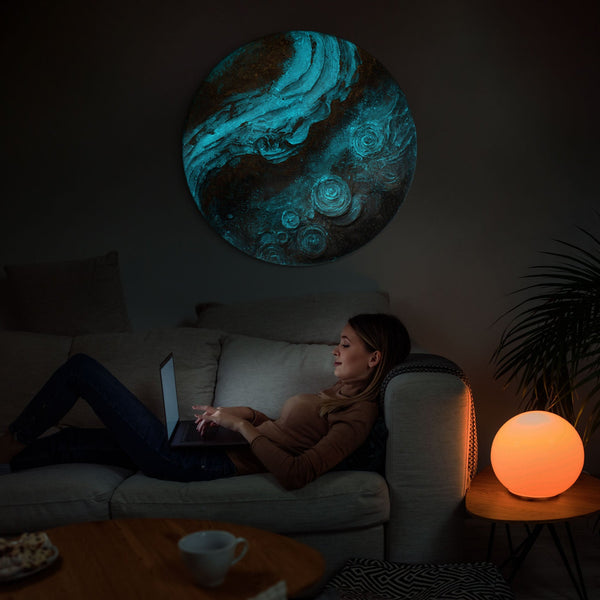 Glow in the dark round painting "Sirius" - you unique planet