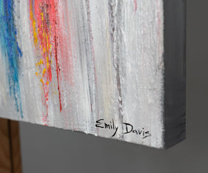 Luxury Gold Painting "Elegant Reflections" – Abstract Wall Art with Gold and Grey