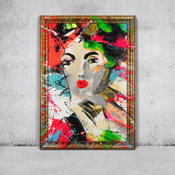 Unique handmade abstract wall art in frame for home decor "Abstract Muse"