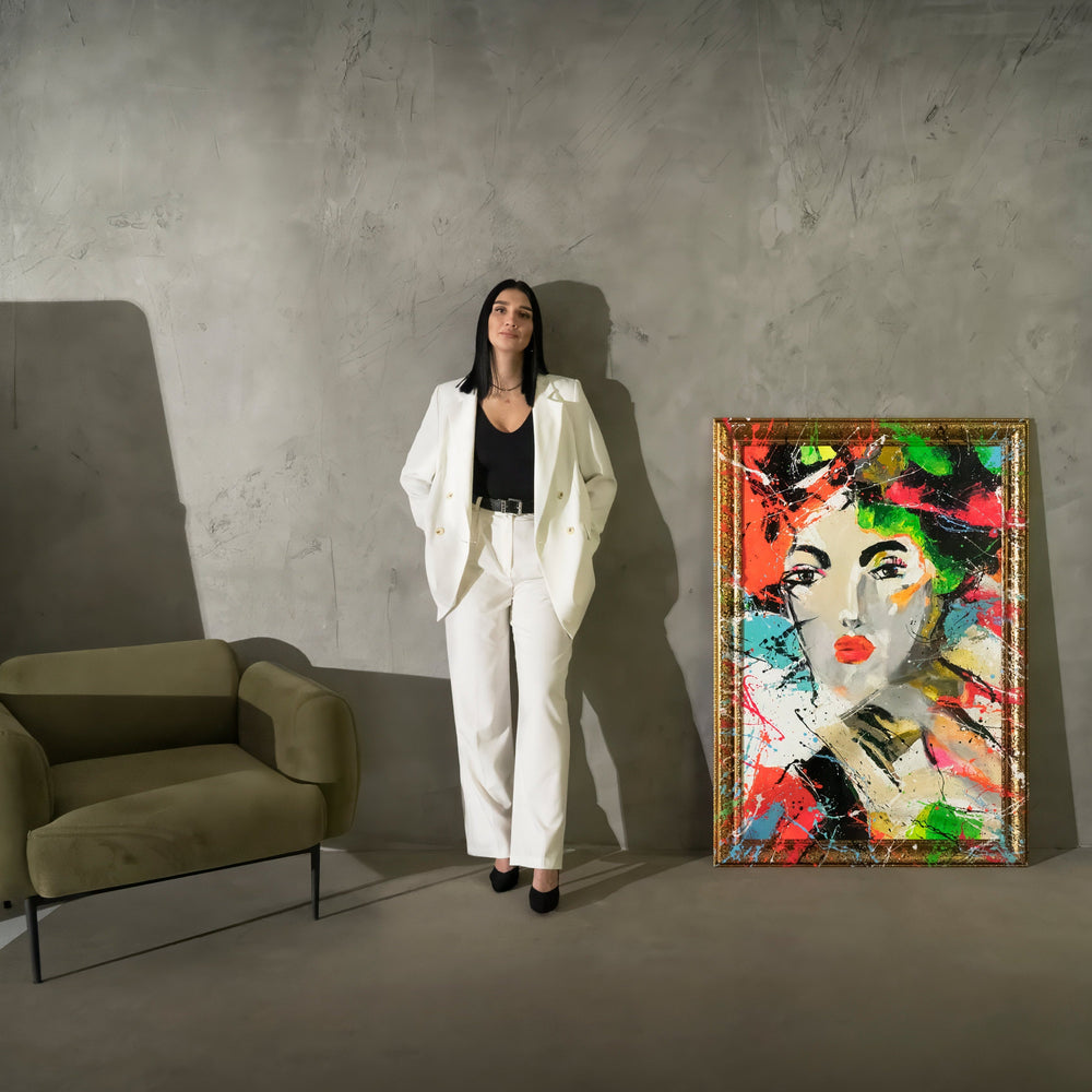 Modern Wall Art for Living Rooms - Abstract Painting with Frame
